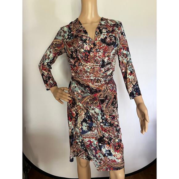 Peruvian Connection Imari wrap dress Size XS Extra Small - Picture 1 of 7